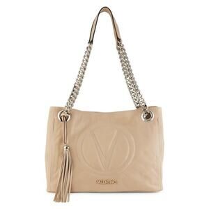 Valentino by Mario Valentino Luisa 2 Sauvage Leather Tote Bag in Taupe / Beige